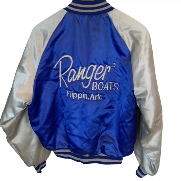 Vintage 1988 Ranger Boats Flippin Arkansas Satin Bomber Lined Jacket Neil Howard - Picture 4 of 8